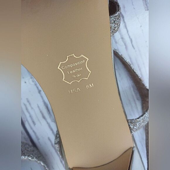 Brown's Formal Silver Gold High Heel Shoes SZ 6 Wedding Party - Picture 14 of 16